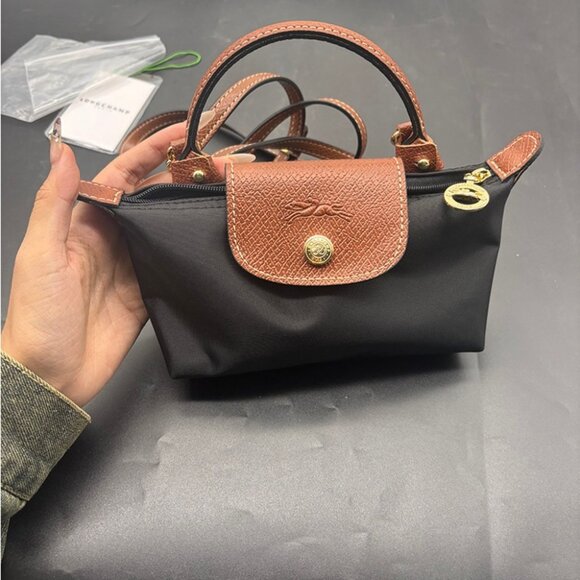 Black Mini Crossbody Bag by Longchamp Le Pliage - Picture 1 of 6